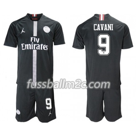 Fußballtrikots Paris Saint-Germain Cavani 9 Jodan Schwarz Kinder Ausweich Trikotsatz 2018-2019